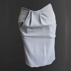 More Than Fig Leaves Gray Asymmetrical Draped Midi Skirt Size 0